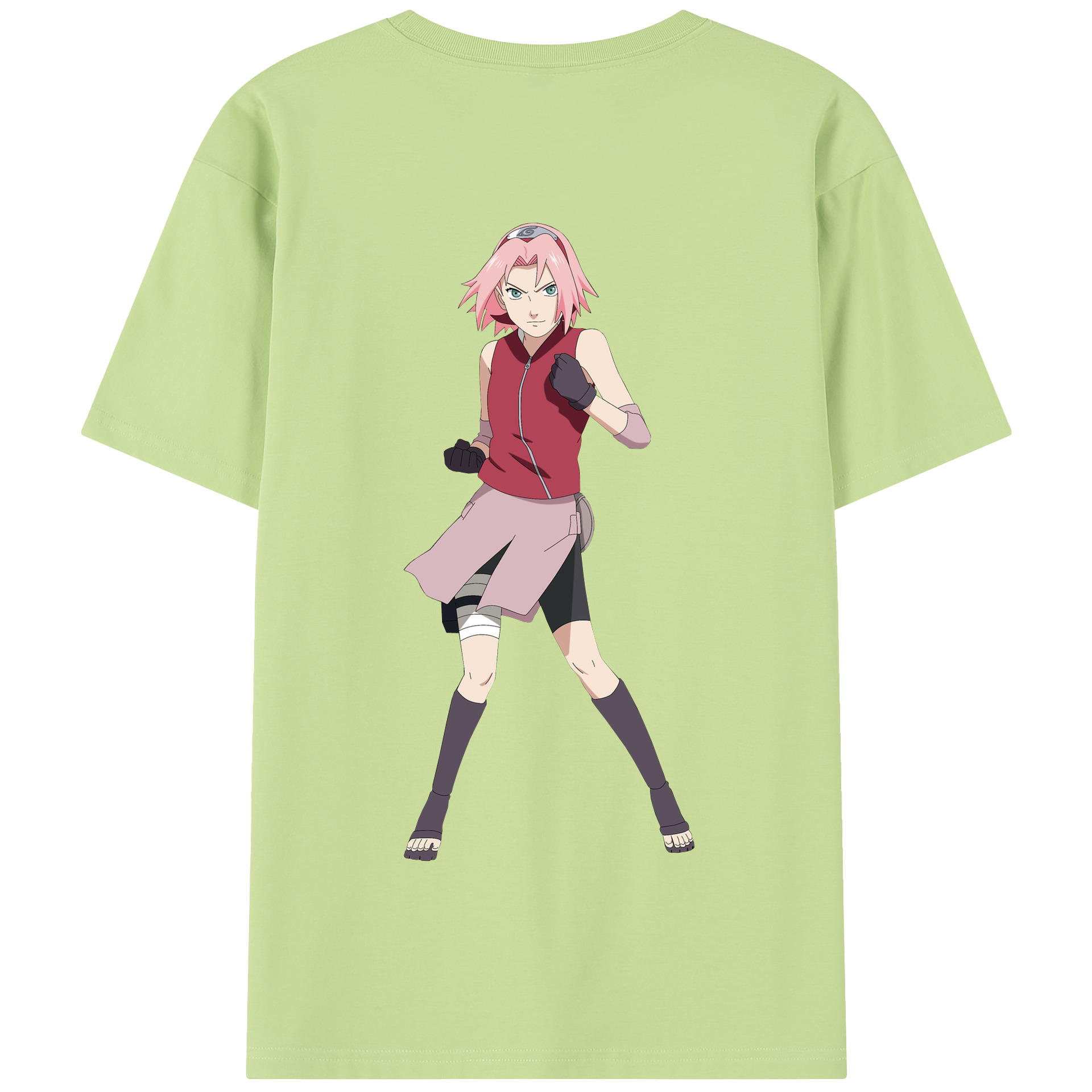 （画像用） NARUTO -ナルト- 春野サクラ Haruno Sakura 綿100％半袖Tシャツ（背面プリント）